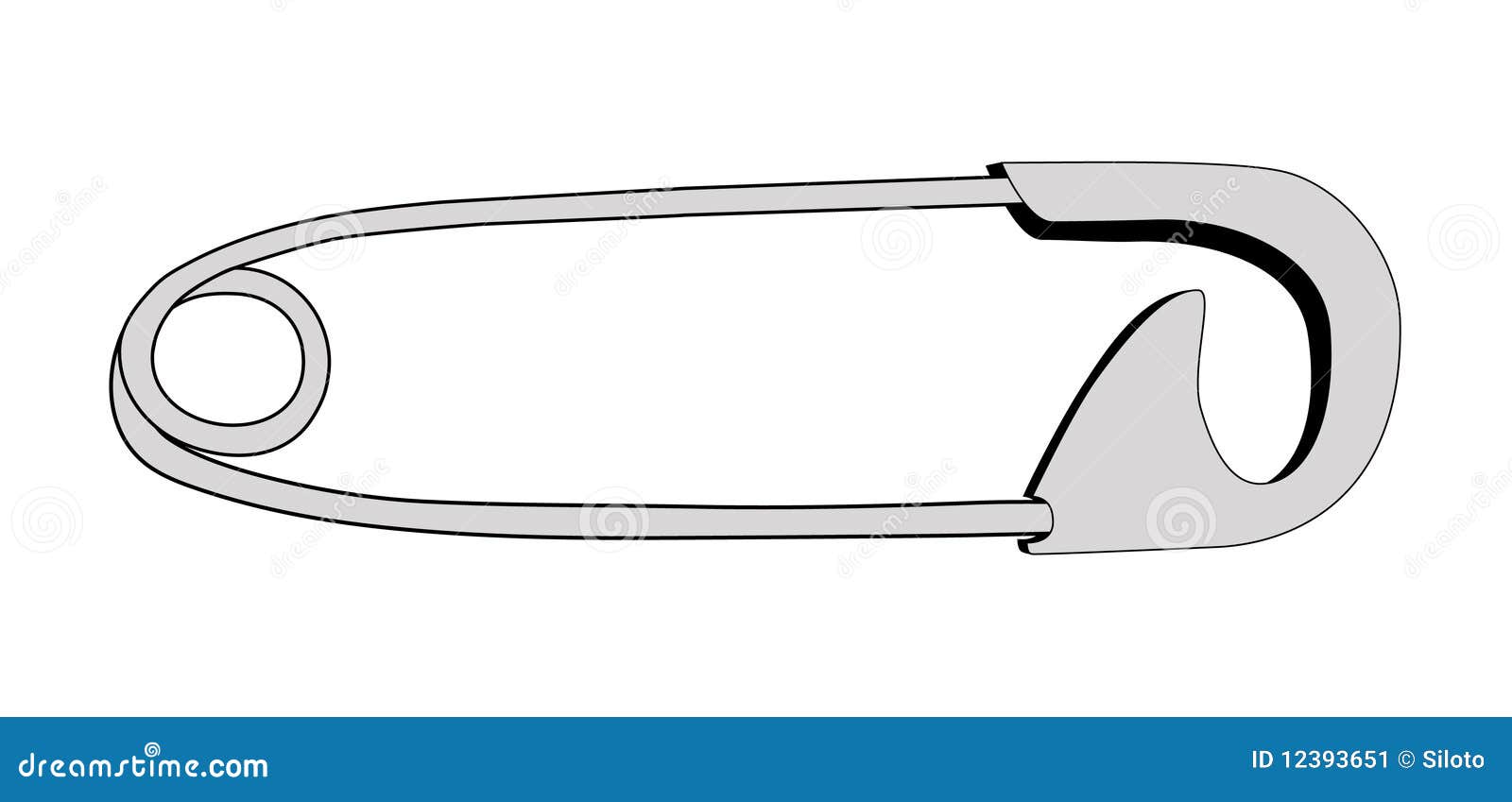 Safety pin stock vector. Illustration of detail, equipment 12393651