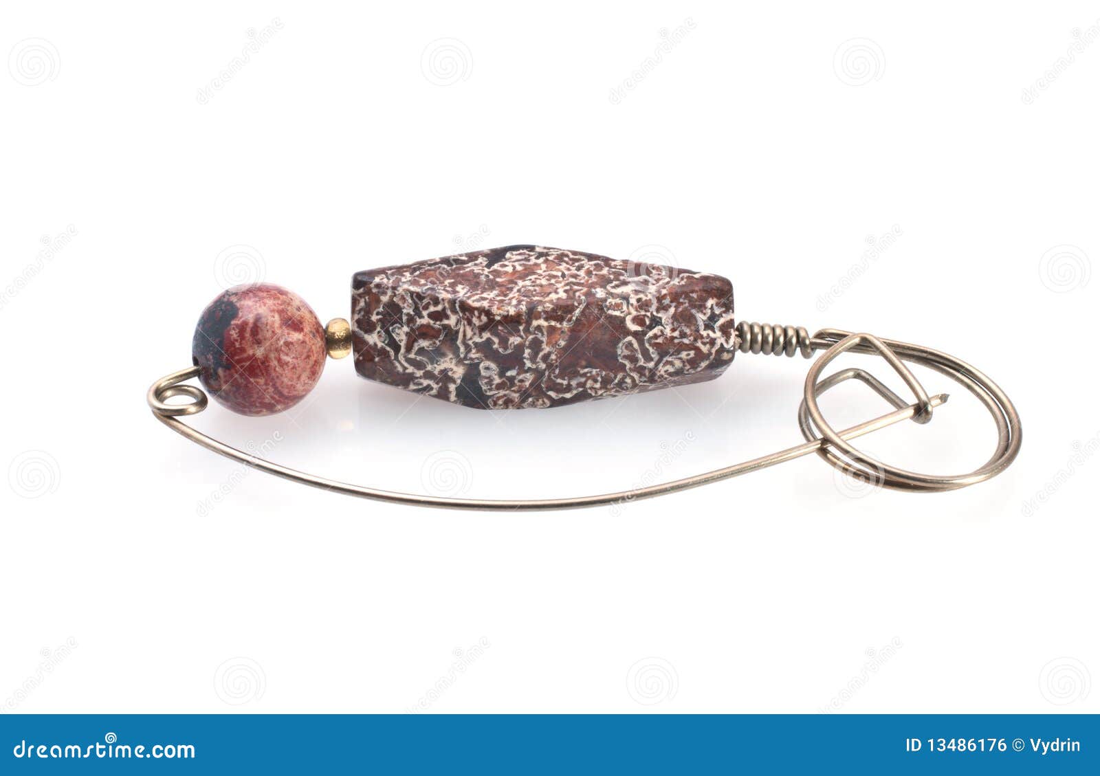 Safety Pin with Beautiful Stones Stock Photo Image of fastening