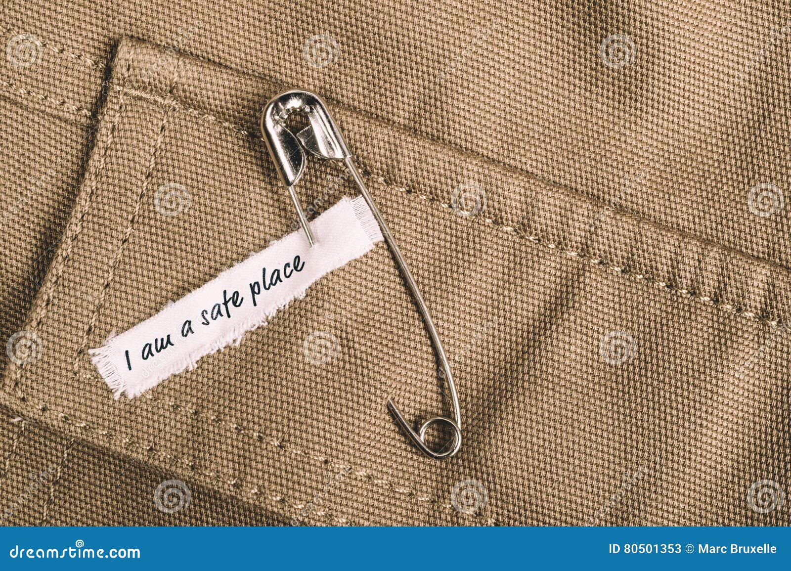 Safety Pin on Clothes with Label Stock Image - Image of homophobic