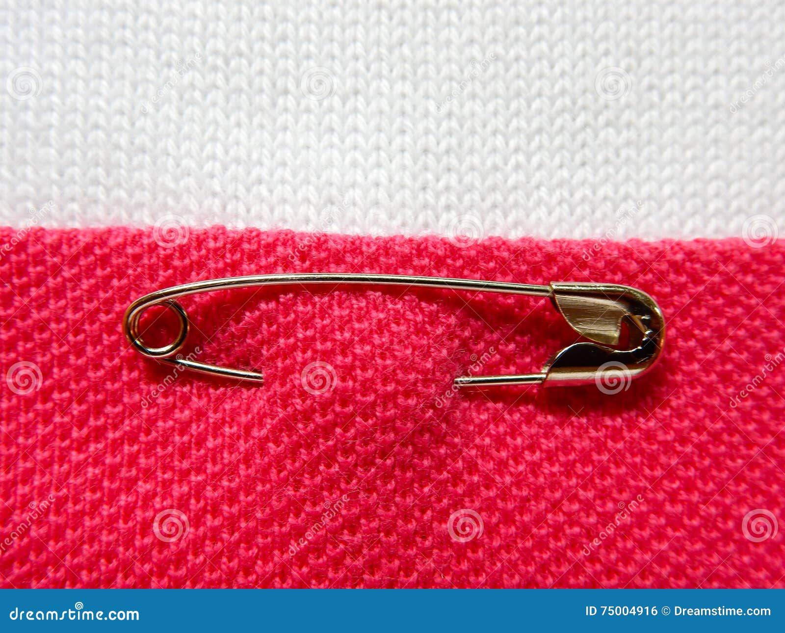Safety Pins on Clothes with Label Stock Image - Image of close, label:  80500473