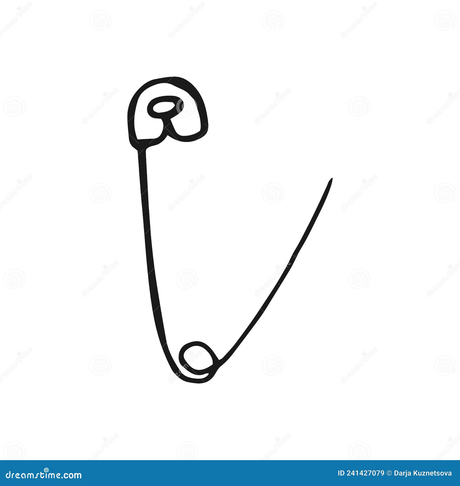 Safety Pin. Hand Drawn Illustration Converted To Vector Stock Vector ...