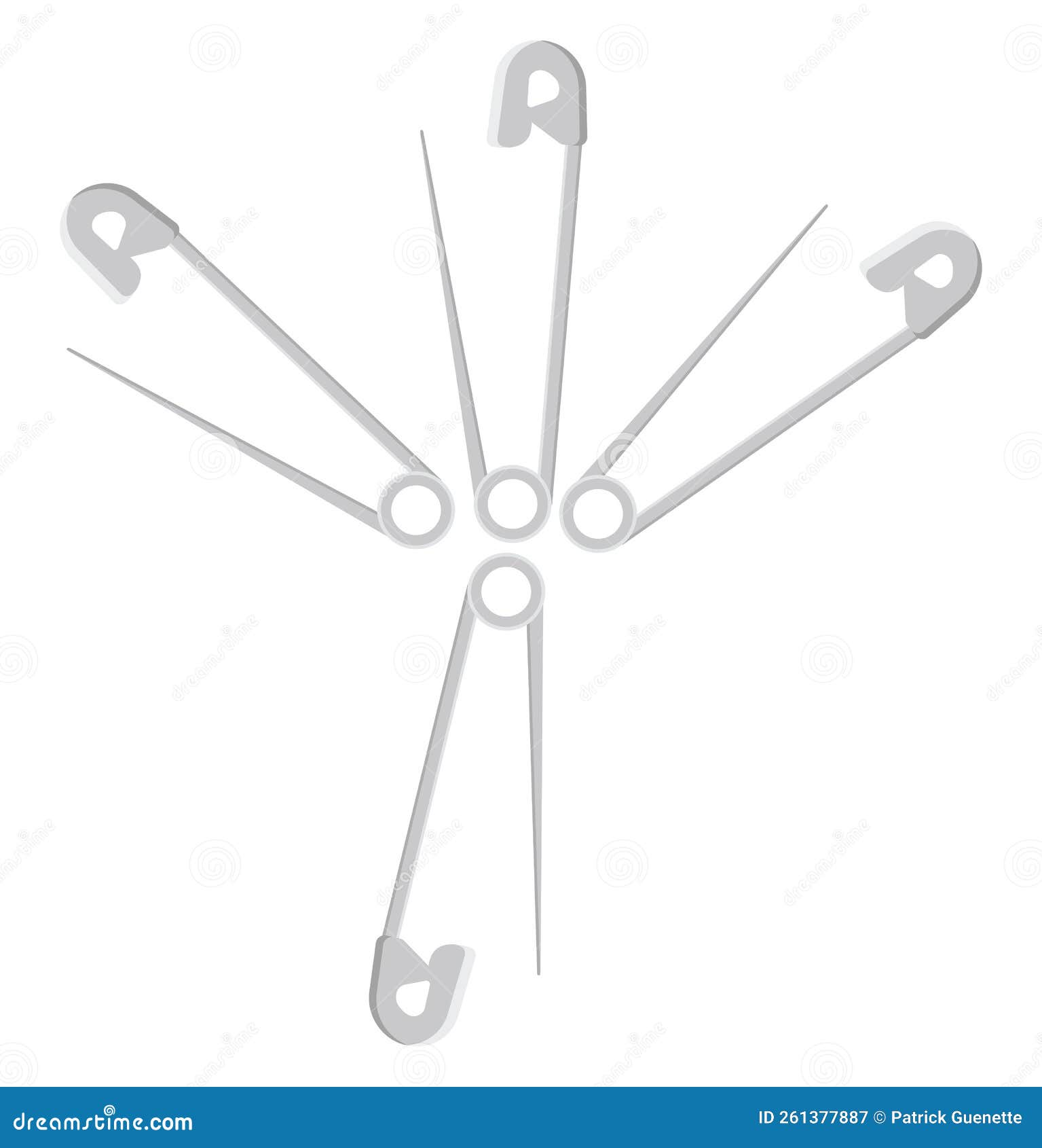 Safety pin, icon stock vector. Illustration of tool 261377887