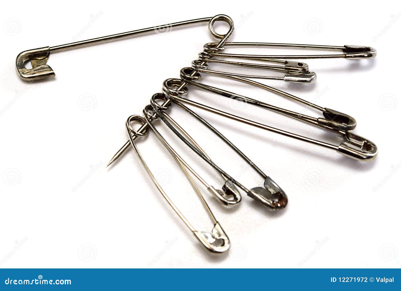 Safety Pin in Silver Over White Stock Photo Image of safety, needle