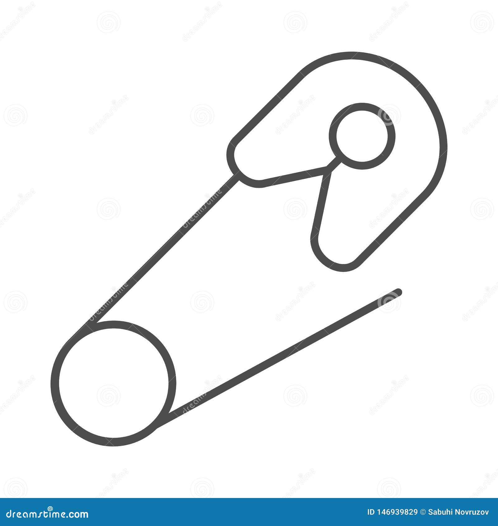 Safety Pin Thin Line Icon. Baby Pin Vector Illustration Isolated on ...