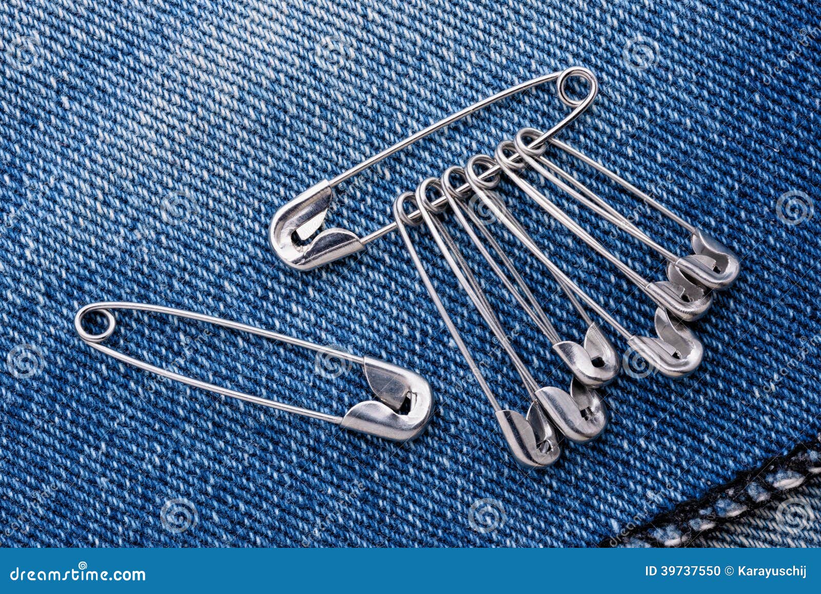 Safety Pins and Jeans stock photo. Image of pins, craft 39737550