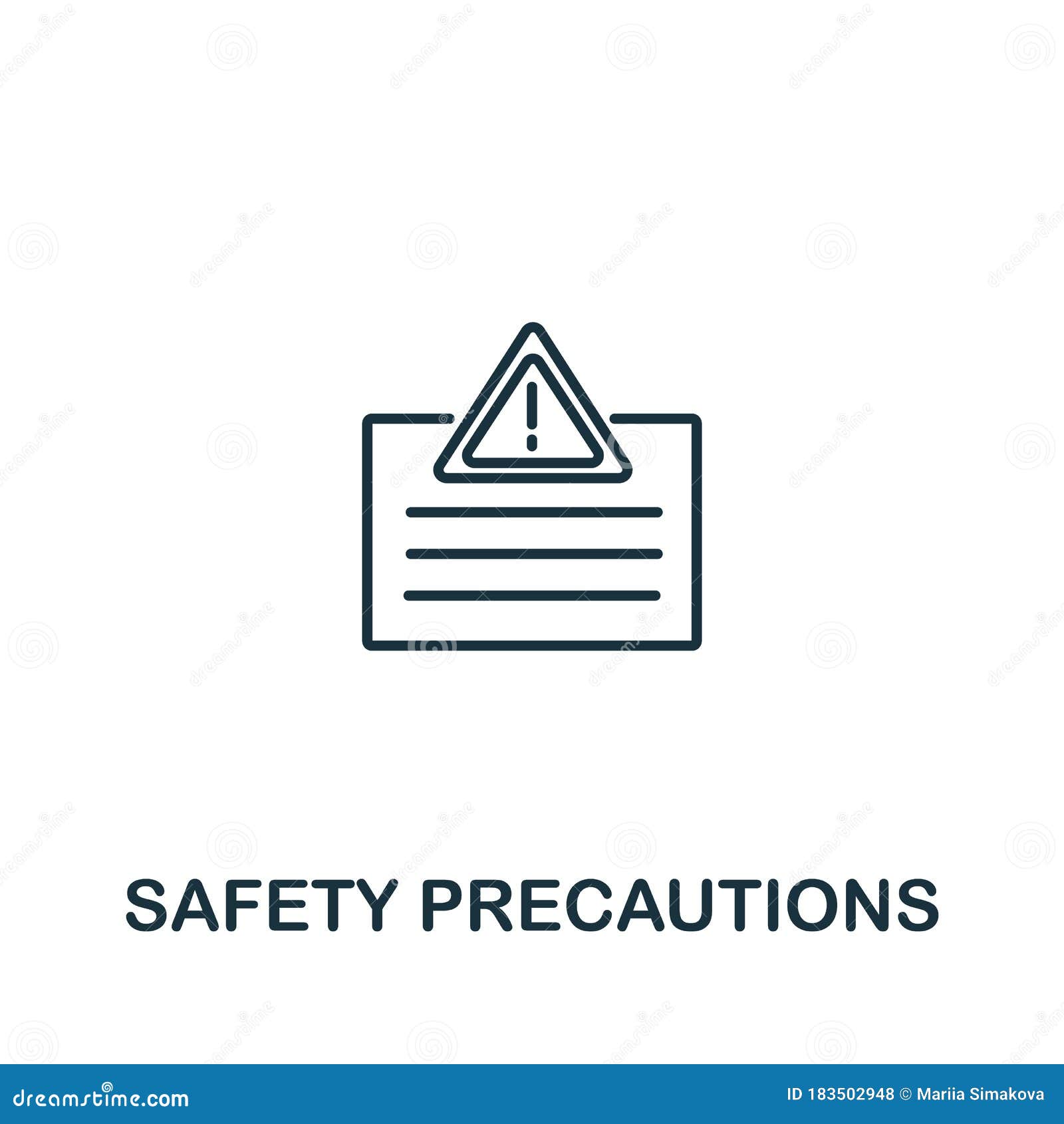 Safety Precautions Icon from Work Safety Collection. Simple Line