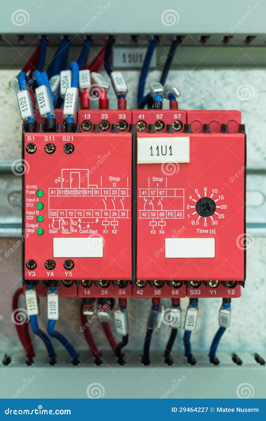 Safety Relay For Emergency Stop Monitoring Stock Photo CartoonDealer