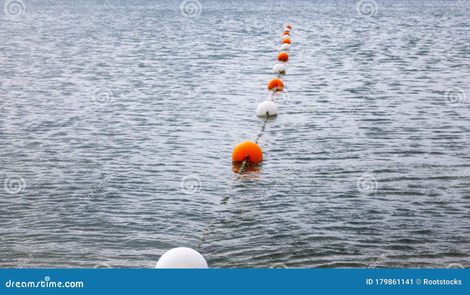 Safety Rope and Float Line in the Sea Stock Image - Image of
