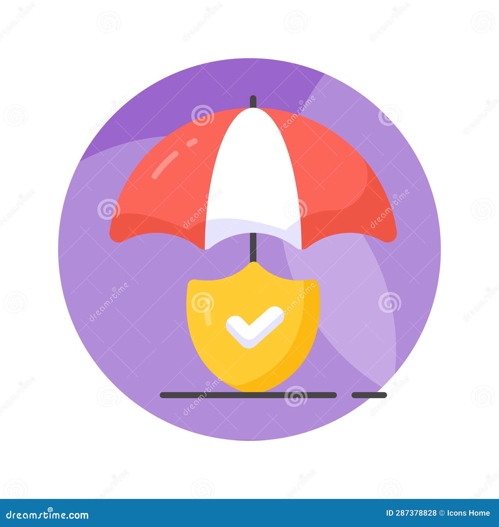 Safety Shield Under Umbrella, Vector of Insurance, Safety Icon Stock Vector Illustration of