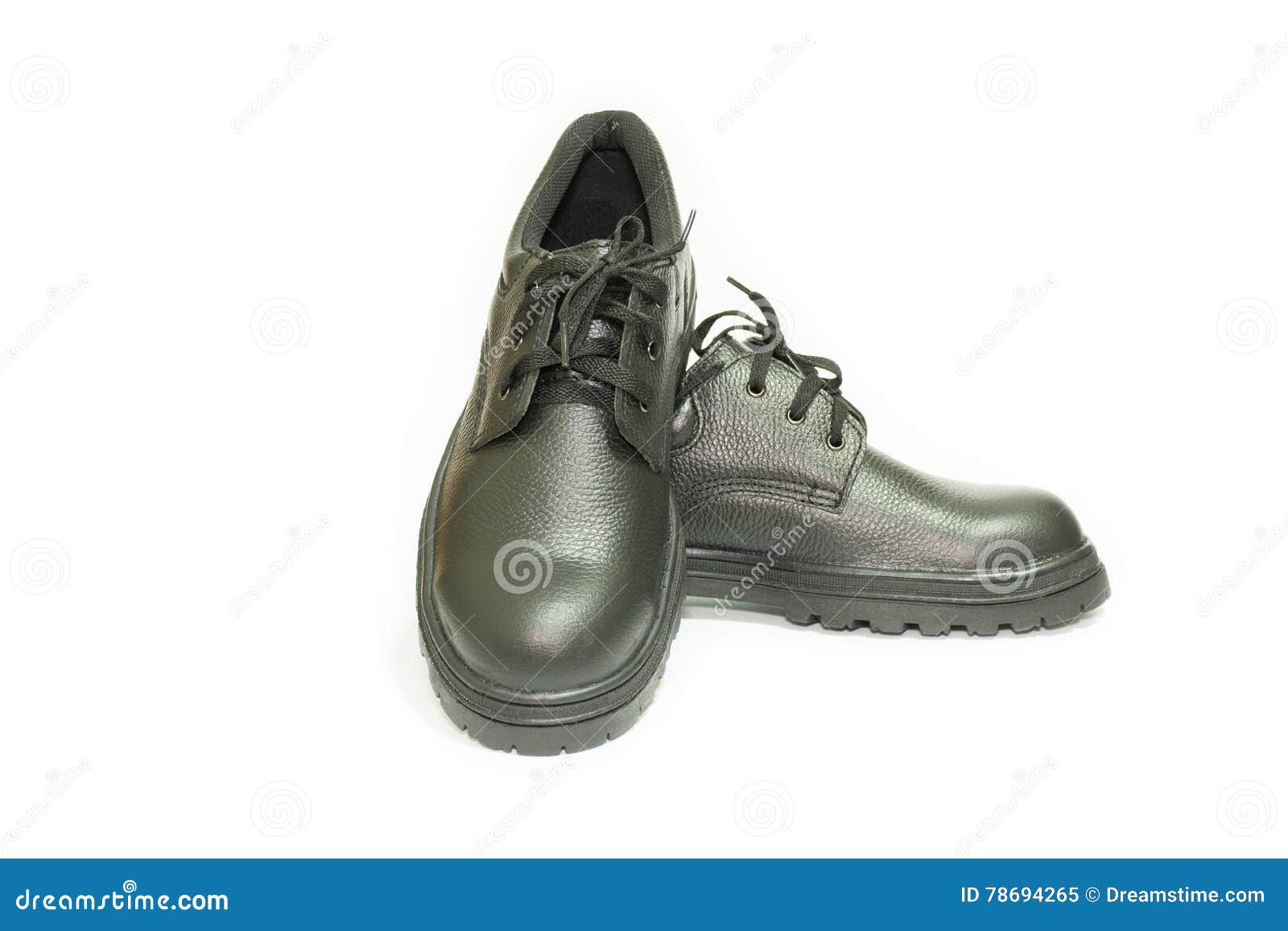 Safety Shoe Black on White Background Stock Image - Image of shoe, pair ...