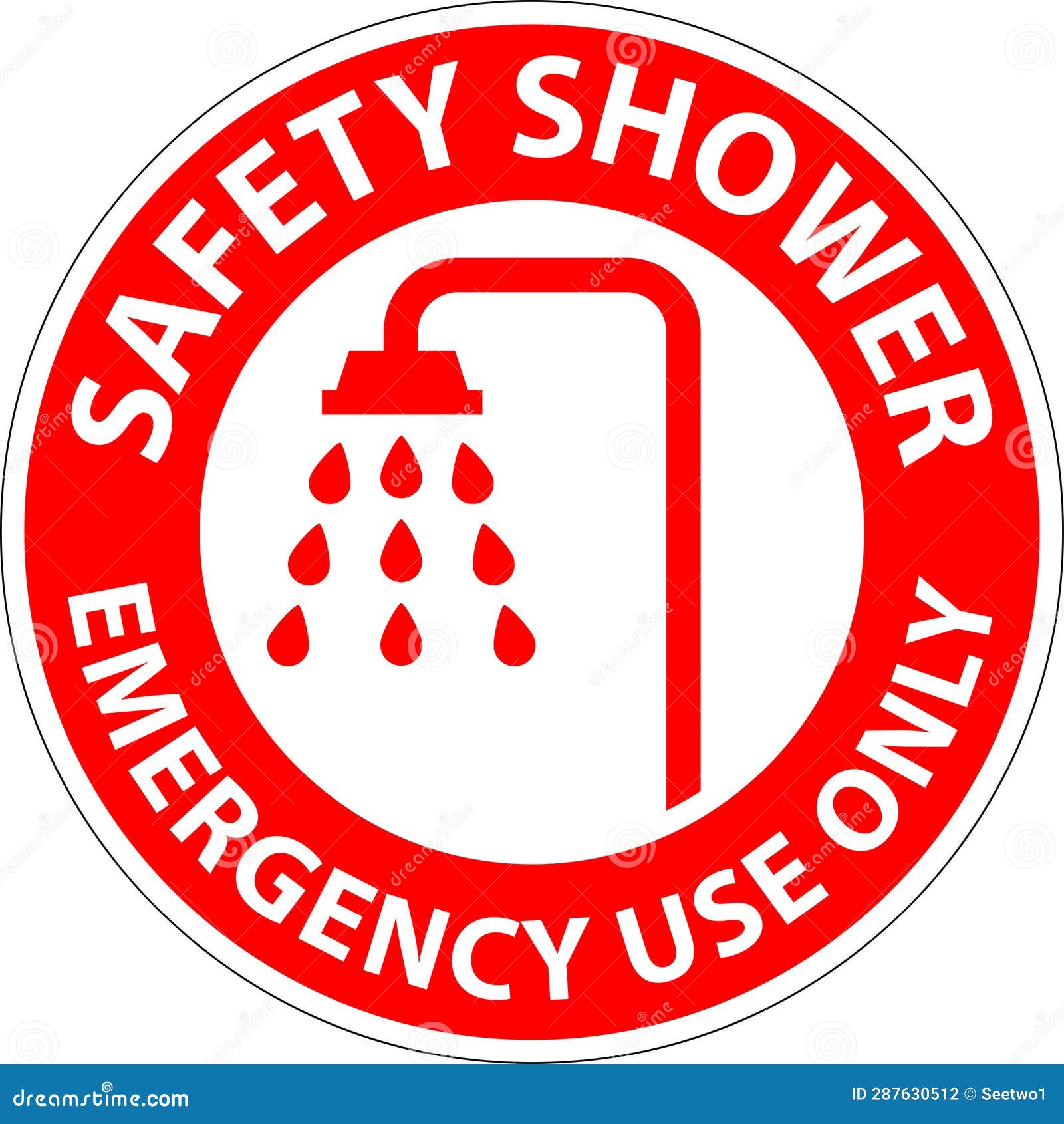 Safety Shower Sign, Safety Shower Emergency Use only Stock Vector