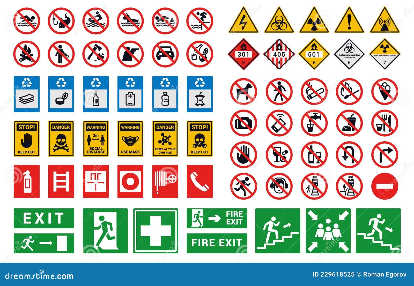first aid signs/stickers BIOLOGICAL HAZARD health and safety DANGER warning 