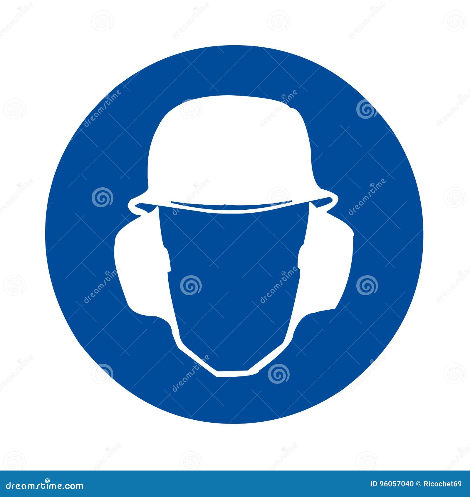 Safety Sign Head and Ear Protection Stock Illustration Illustration