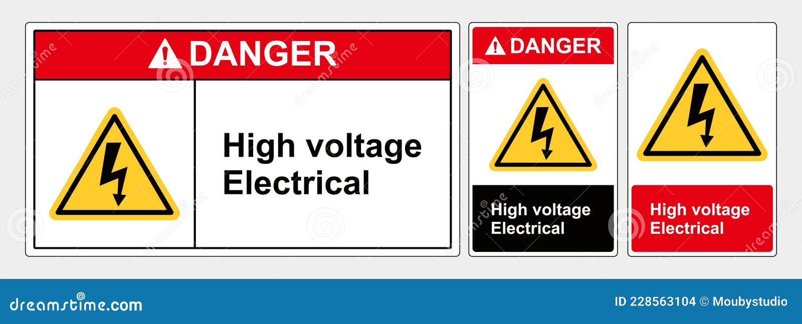 Safety Sign Hight Voltage Electrical, Sign Lanscape and Potrait Forms