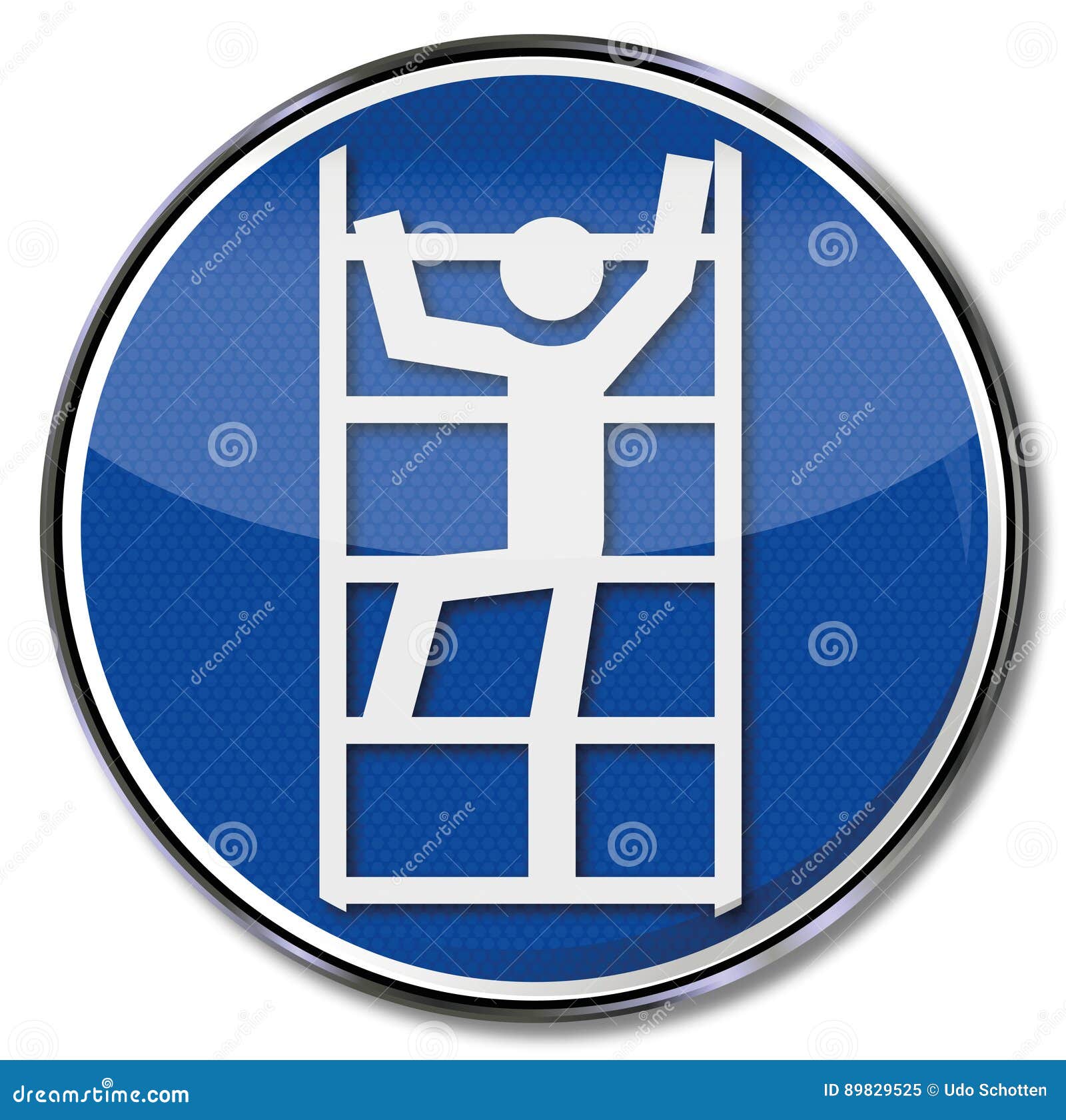 Safety Sign Use Ladder Safely Stock Vector - Illustration of factory,  descent: 89829525, image size:1600x1681