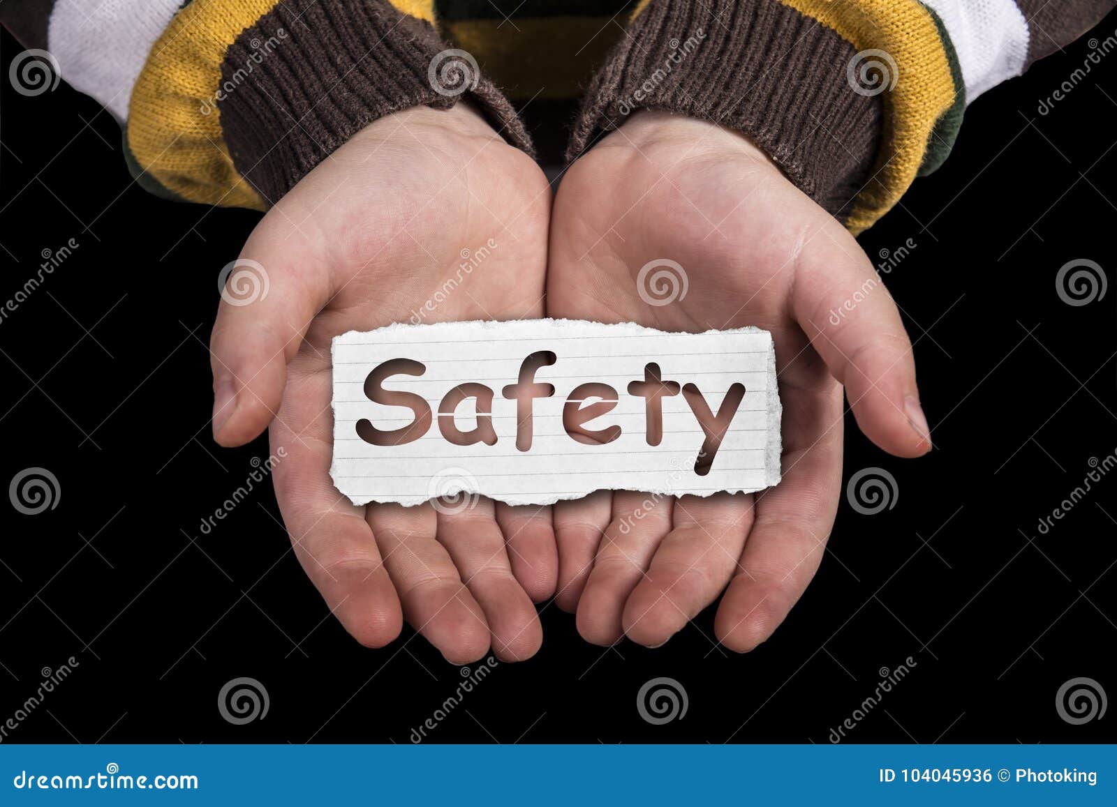 safety text on hand
