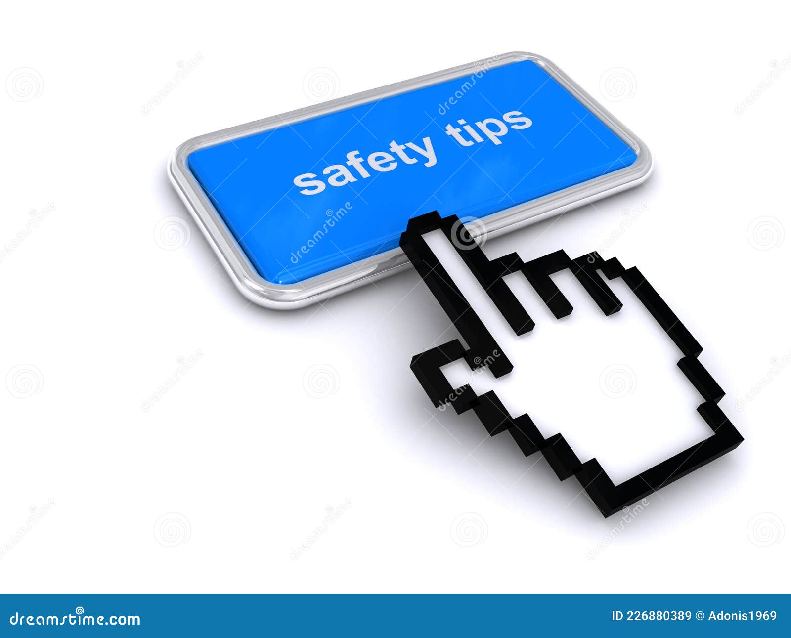 safety tips button on white