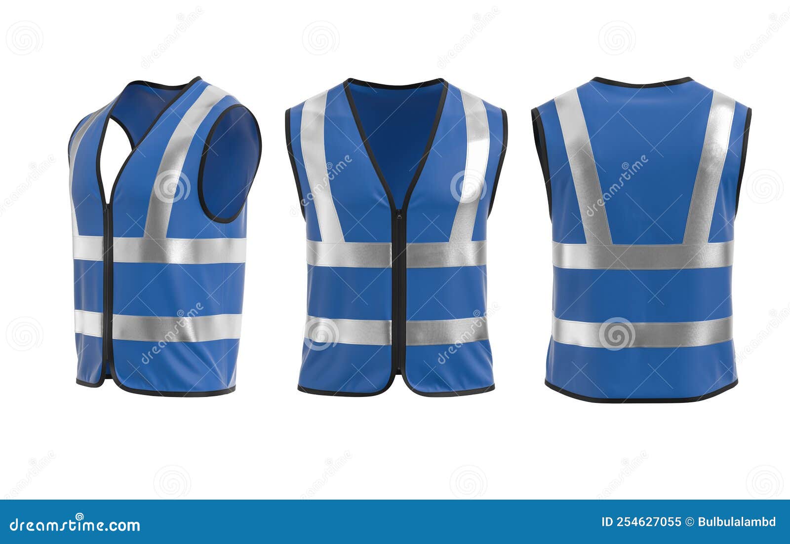 Safety Vest Mockup Front and Back View Stock Image - Image of safety ...