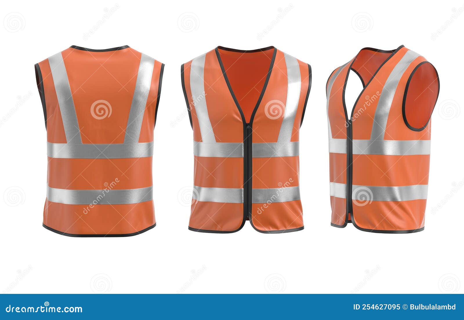 Safety Vest Mockup Front and Back View Stock Image Image of