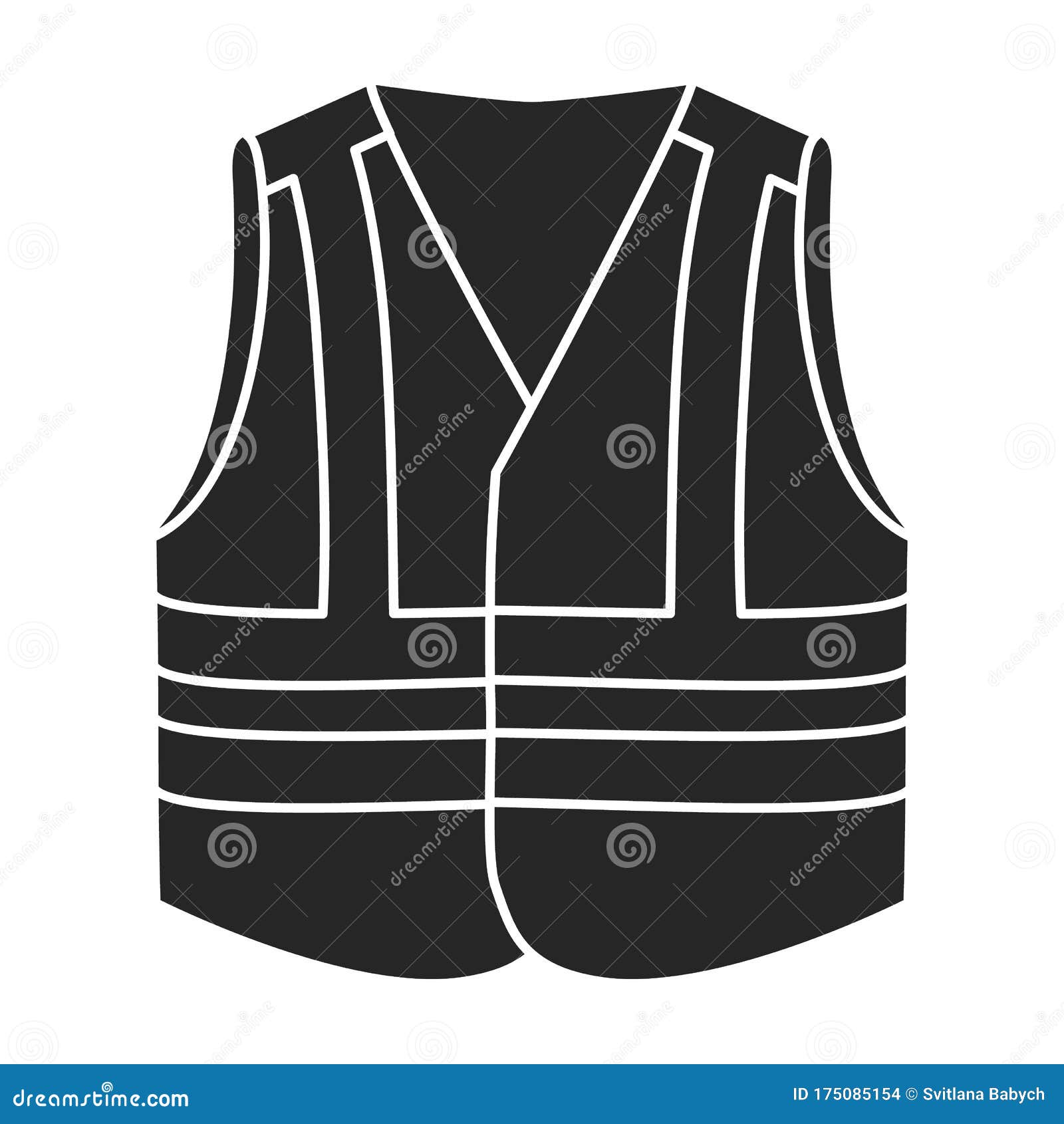Safety Vest Vector Icon.Black Vector Icon Isolated On White Background