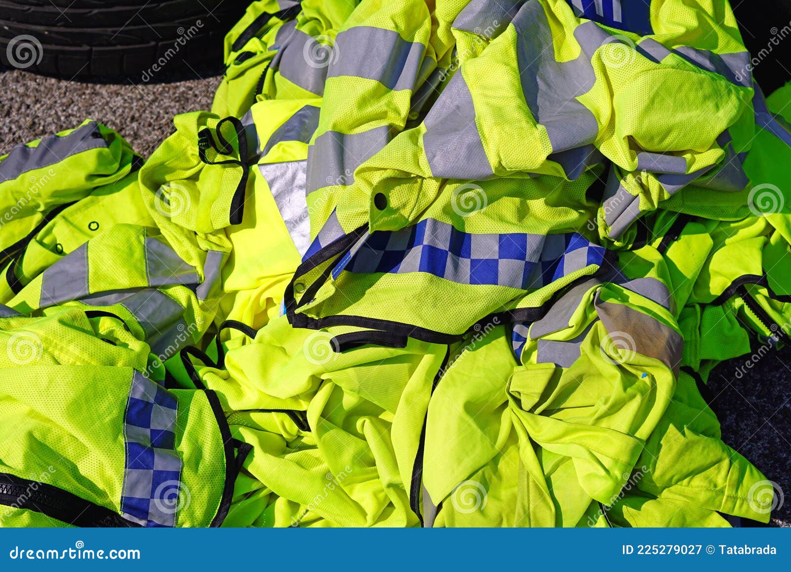 Safety vests stock image. Image of used, market, clothing 225279027