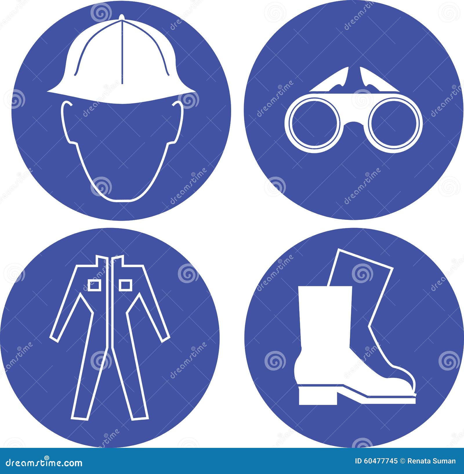 Safety At Work Blue Signs Stock Photo Image 60477745