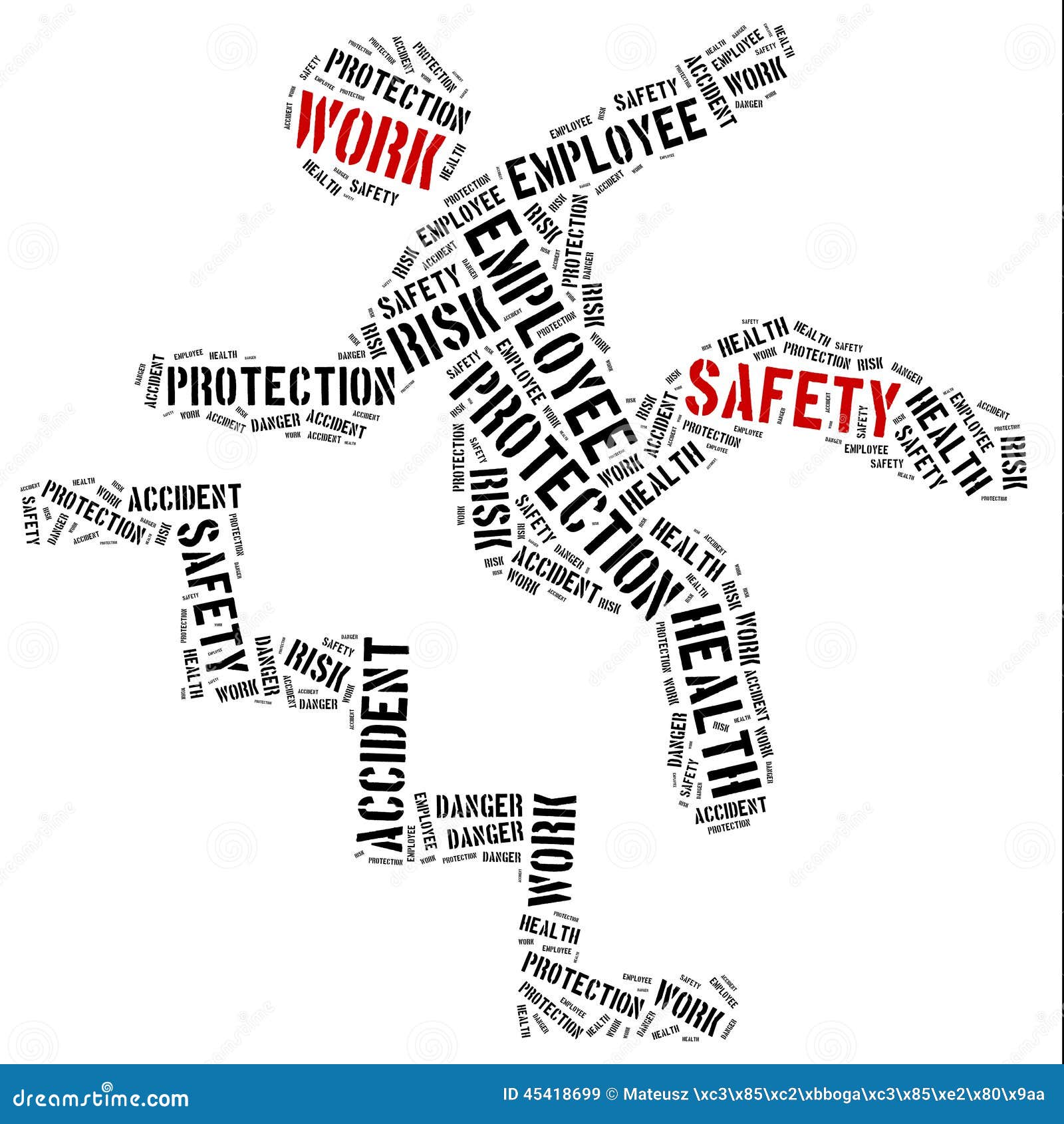 Safety At Work Concept. Word Cloud Illustration. Stock Illustration