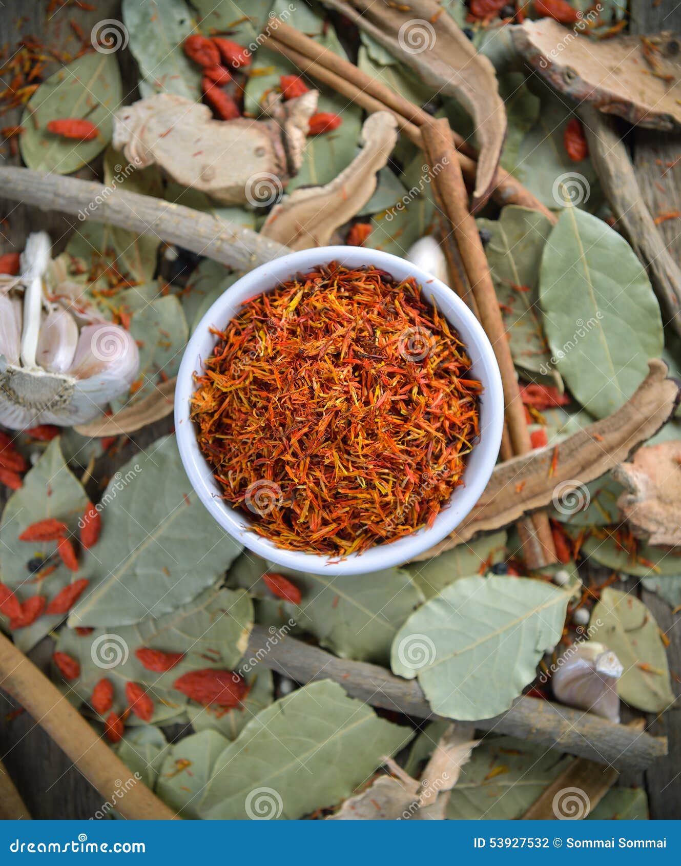 Safflower in the Bowl on Herbs Stock Photo Image of black, chinese