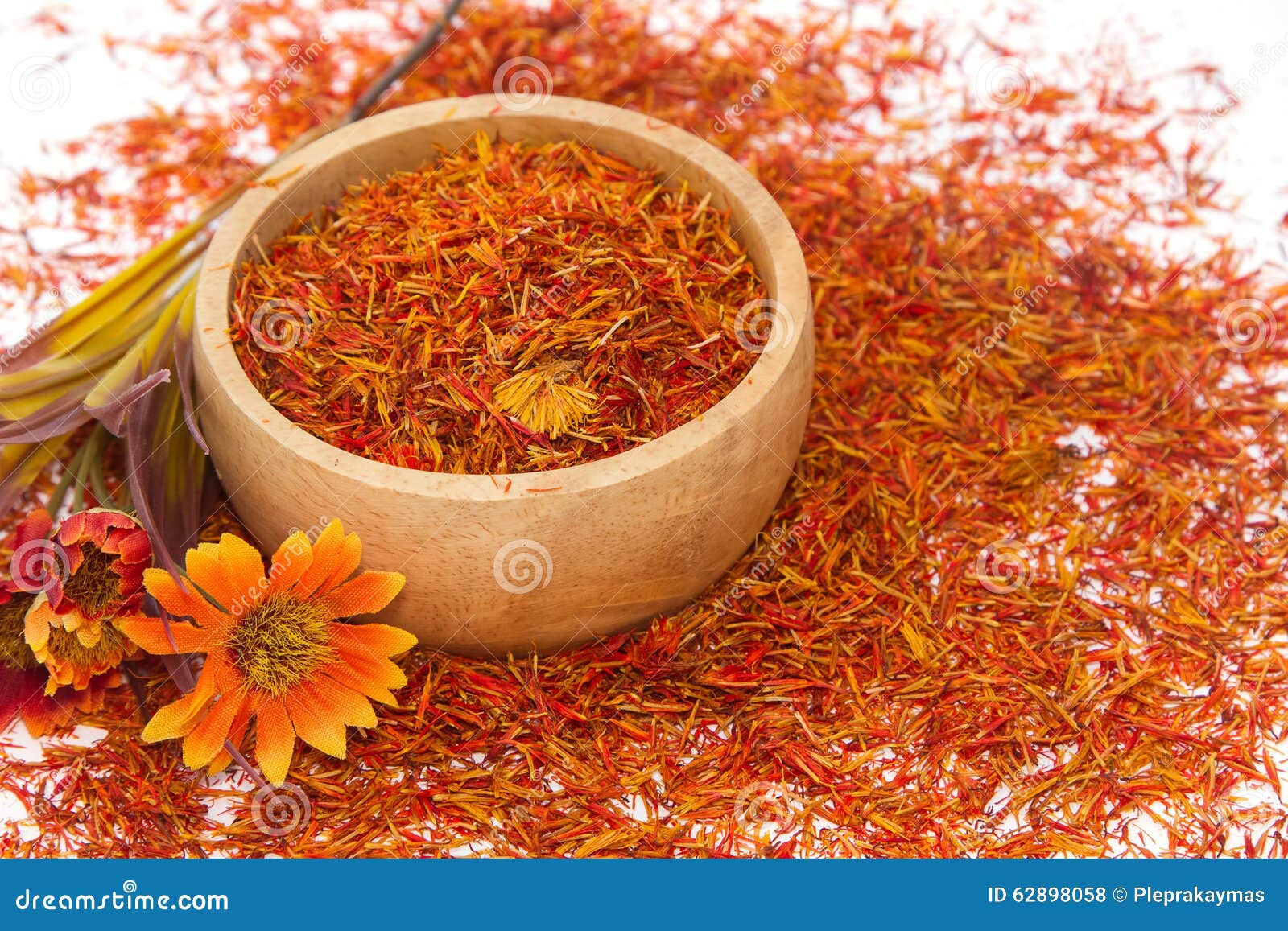 Safflower, False Saffron, Saffron Thistle (Carthamus Tinctorius Stock Photo Image of herb