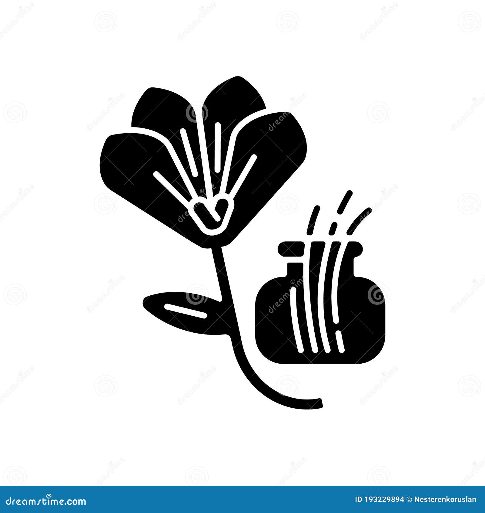 Saffron black glyph icon stock vector. Illustration of condiment ...