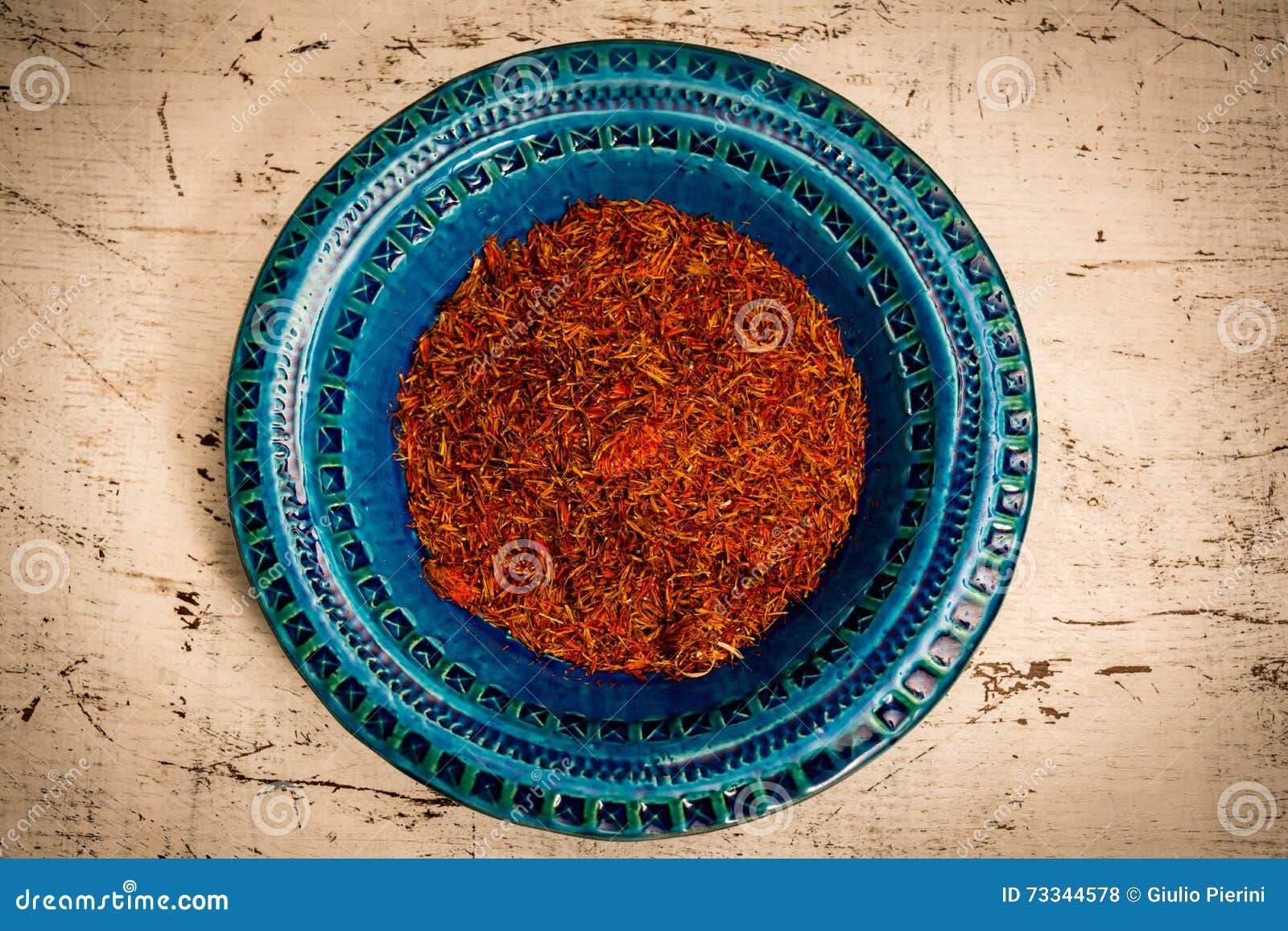 Saffron Blue Dish stock photo. Image of spieces, blue 73344578
