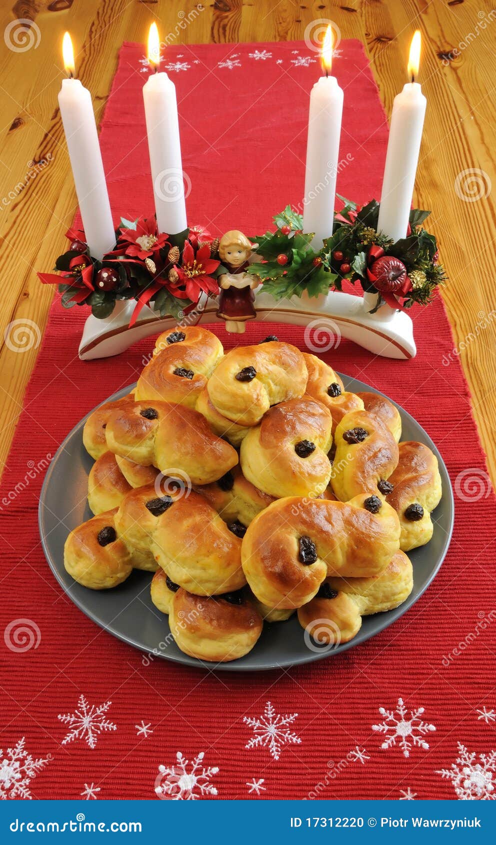 Saffron Cakes on Swedish Table Stock Photo Image of santa, relax