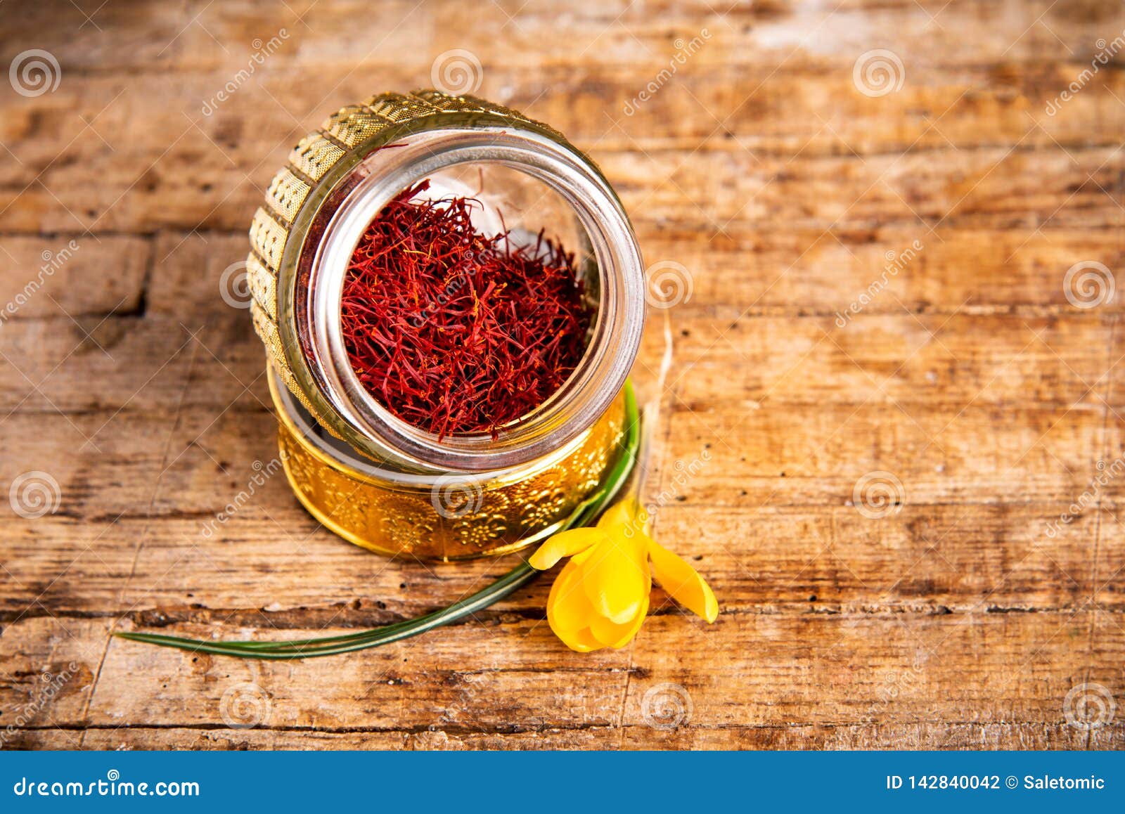 Saffron Flower And Spice Tea Crop In A Box RoyaltyFree Stock Image