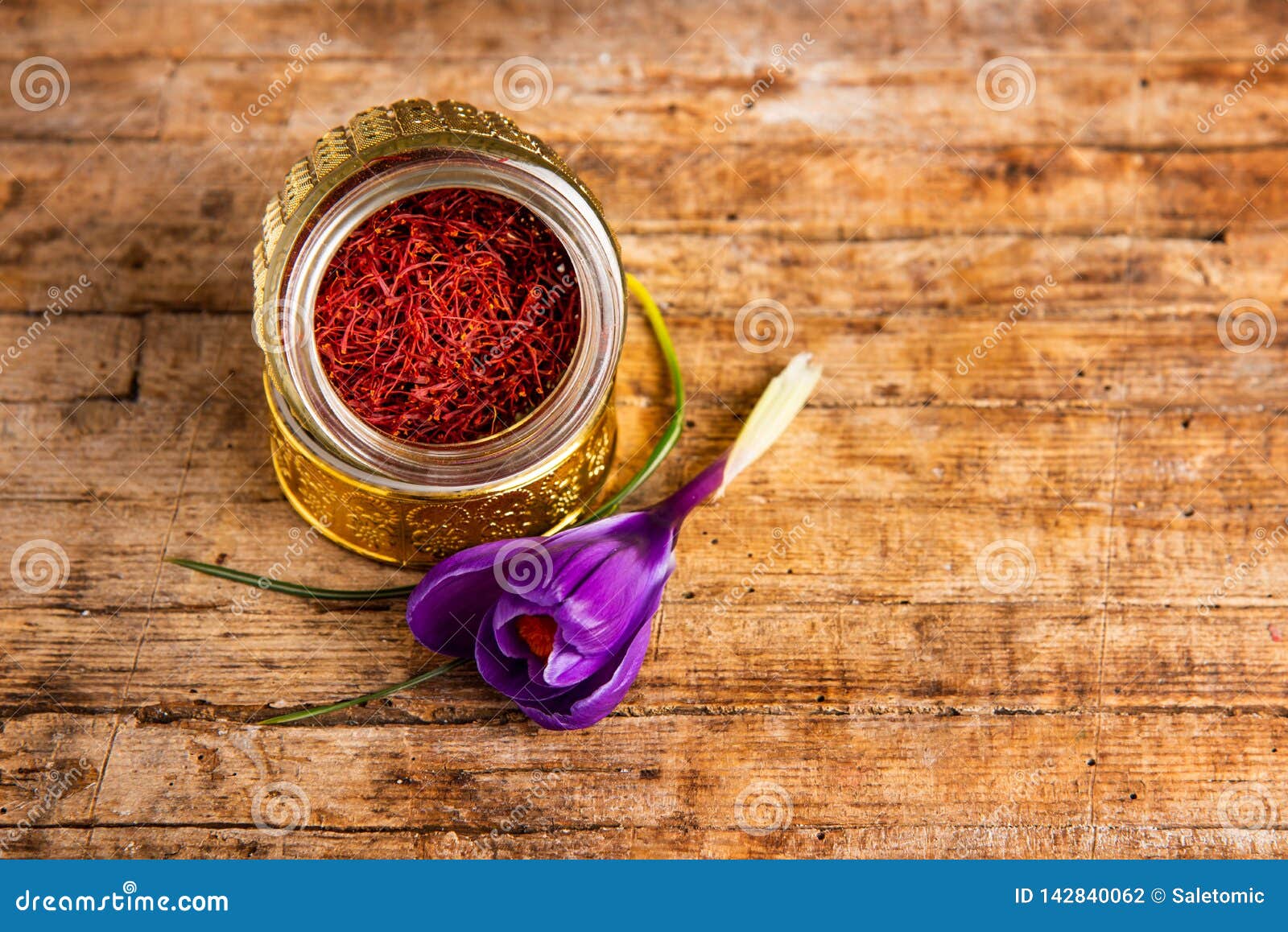 Saffron Flower And Spice Tea Crop In A Box RoyaltyFree Stock Image