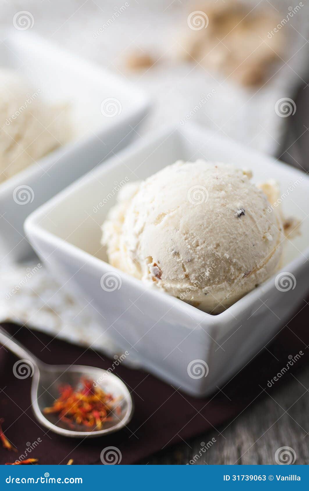 Saffron ice cream stock image. Image of saffron, scoop 31739063