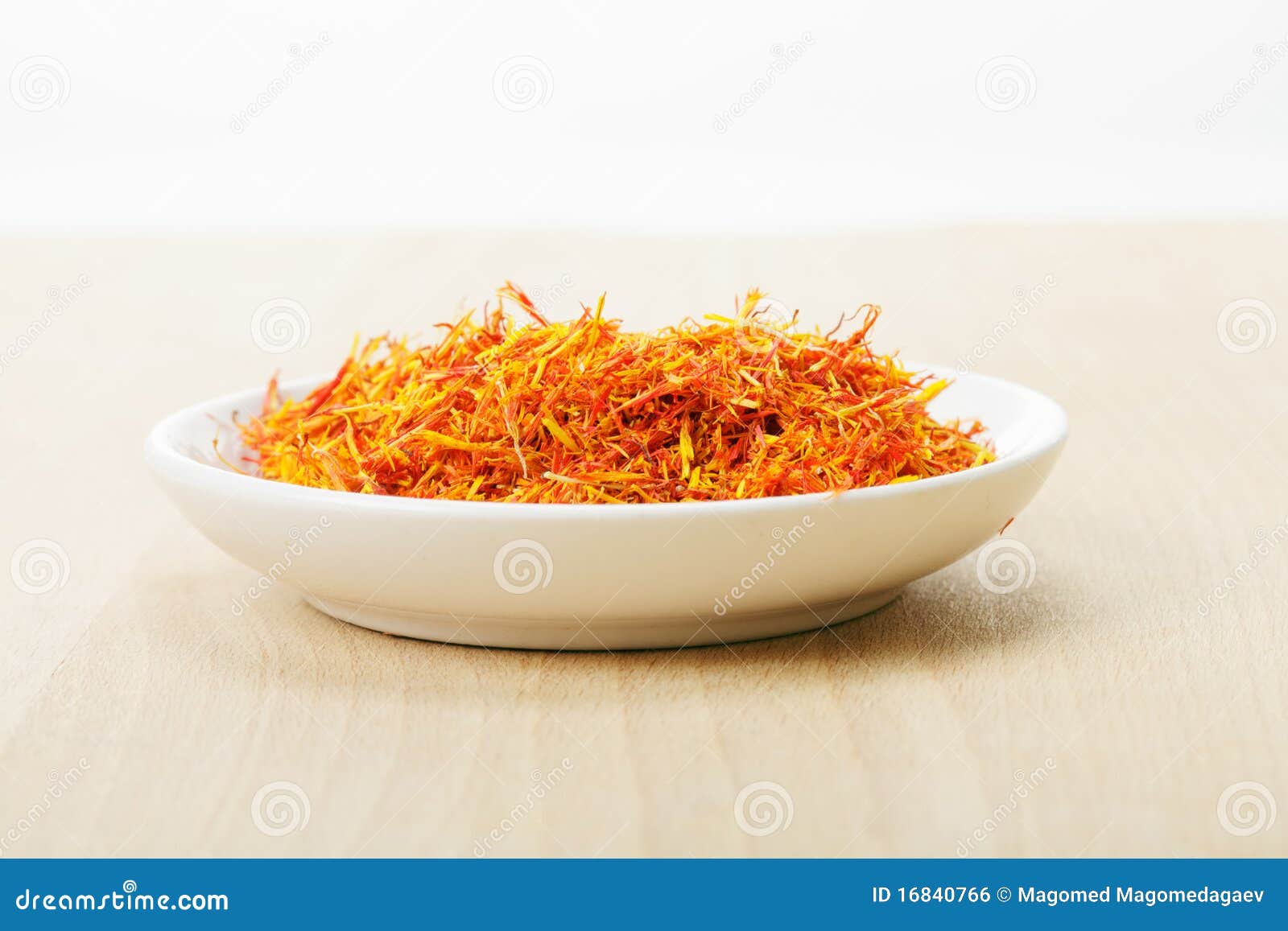 Saffron Leaves Spice in Dish on Wood Stock Photo Image of spice
