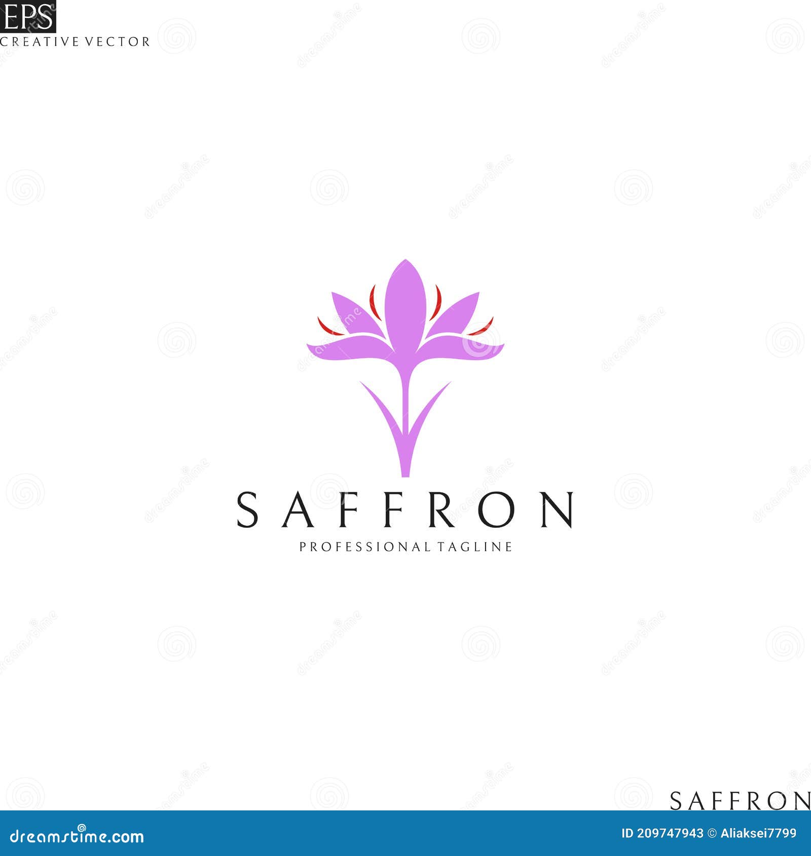 Saffron Logo. Purple Flower Stock Vector Illustration of flower
