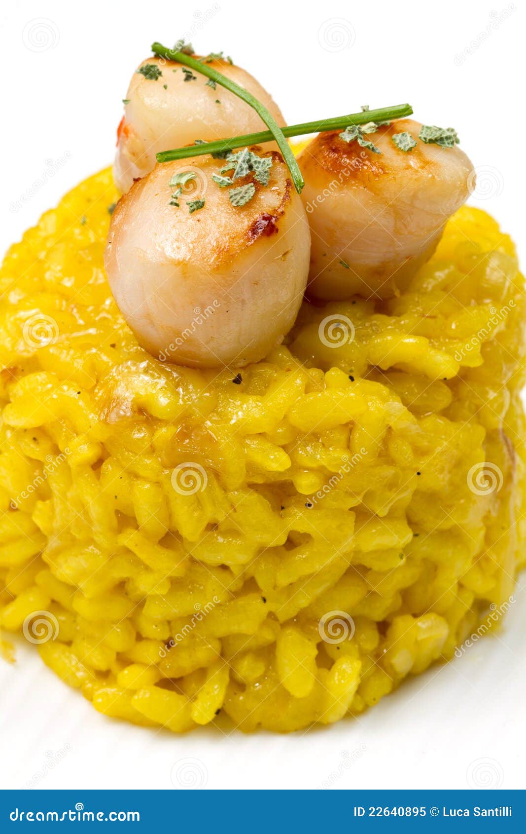 Saffron Risotto with Scallops Stock Image Image of ingredients