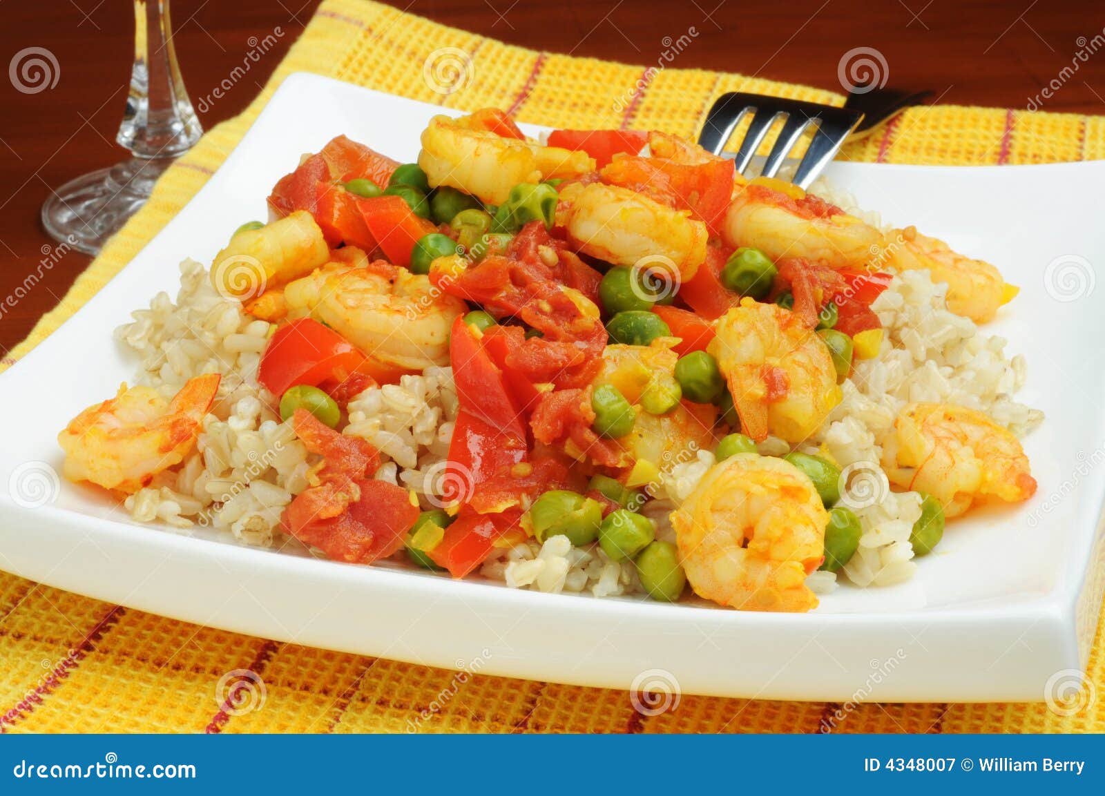 Saffron Shrimp and Rice stock image. Image of food, vegetables 4348007