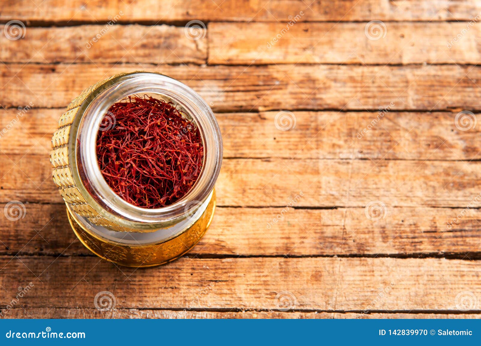 Saffron Spice Tea Crop in a Traditional Box Stock Photo Image of