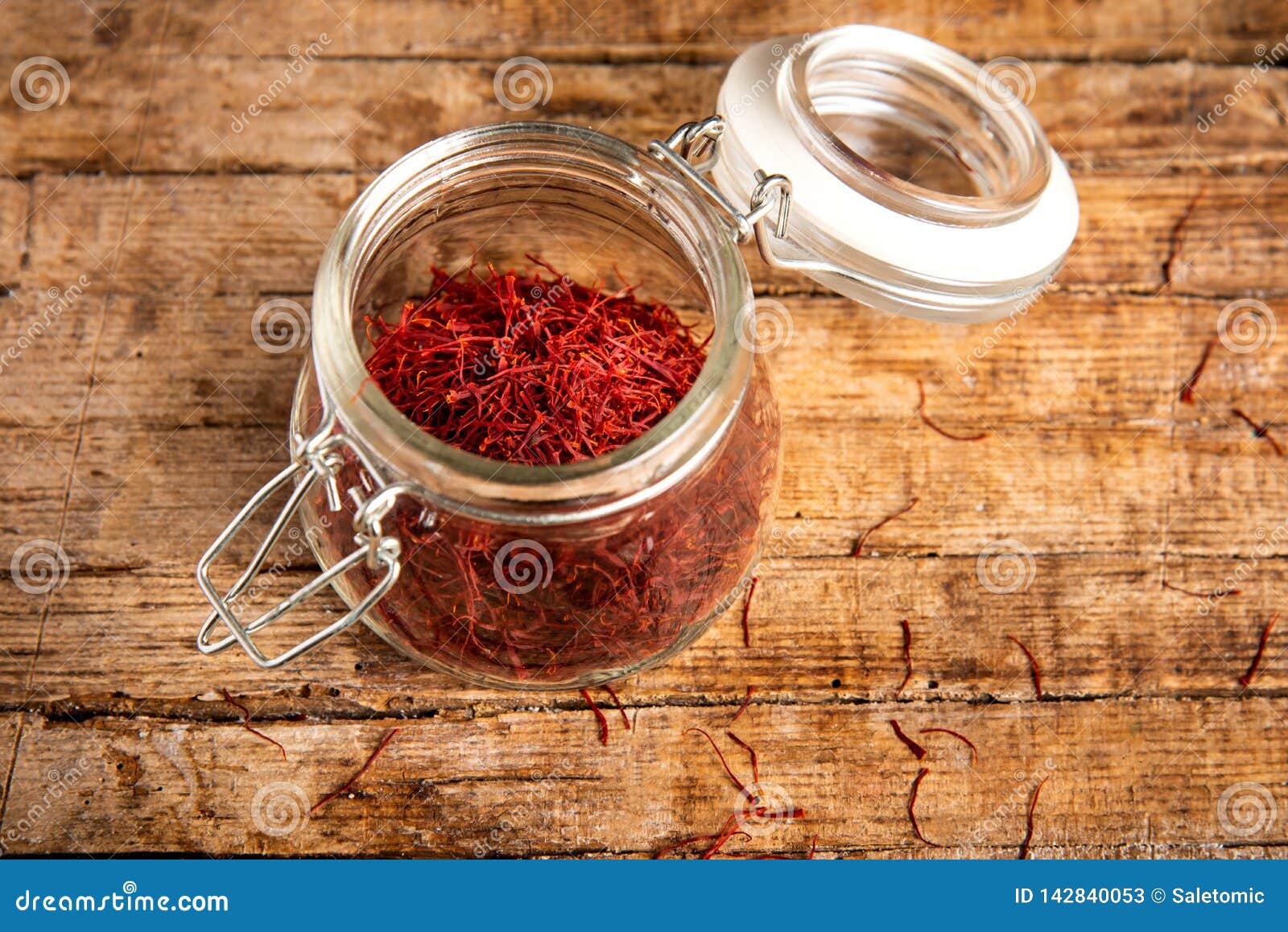 Saffron Spice Tea Crop in a Traditional Box Stock Image Image of