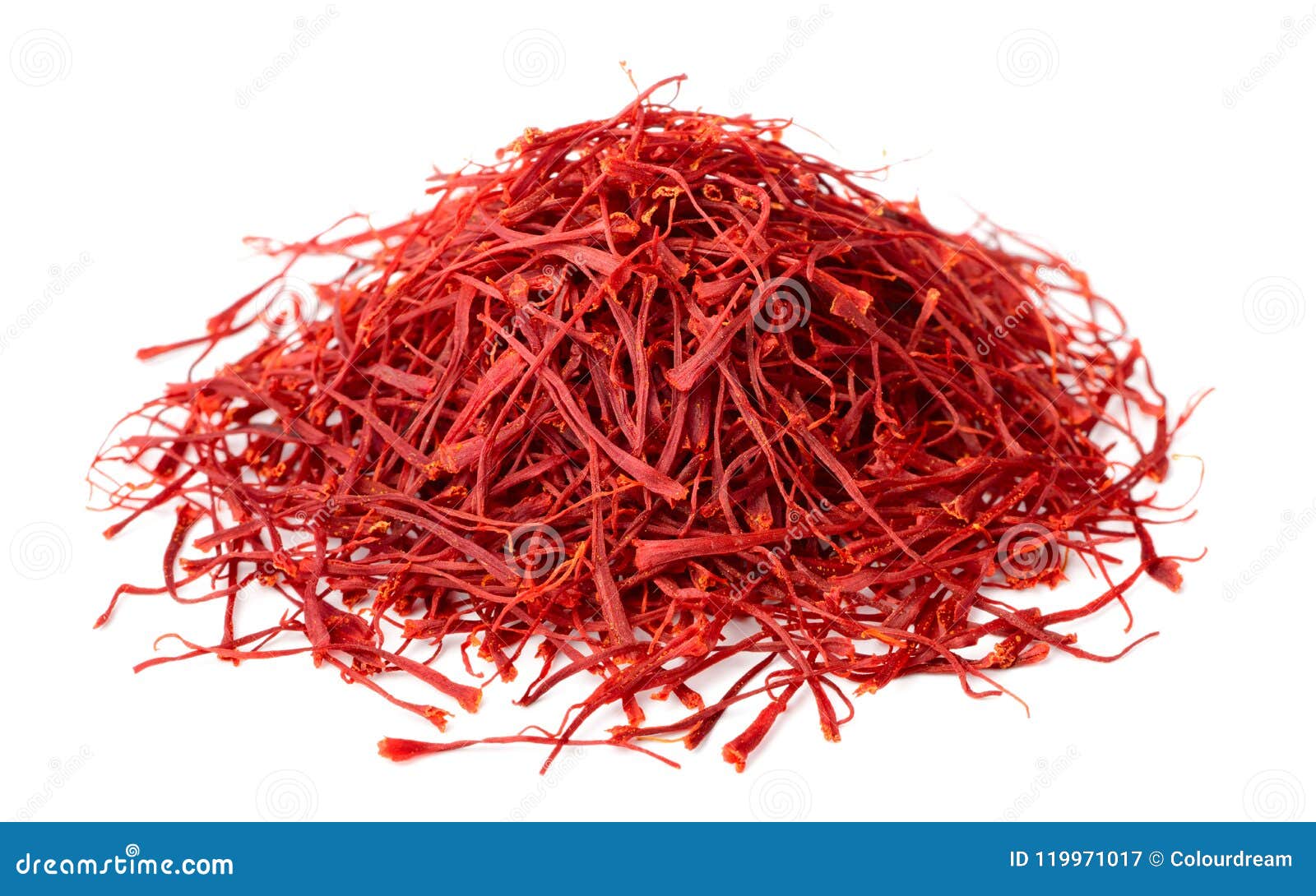 Saffron Thread Isolated on White Background Stock Image Image of