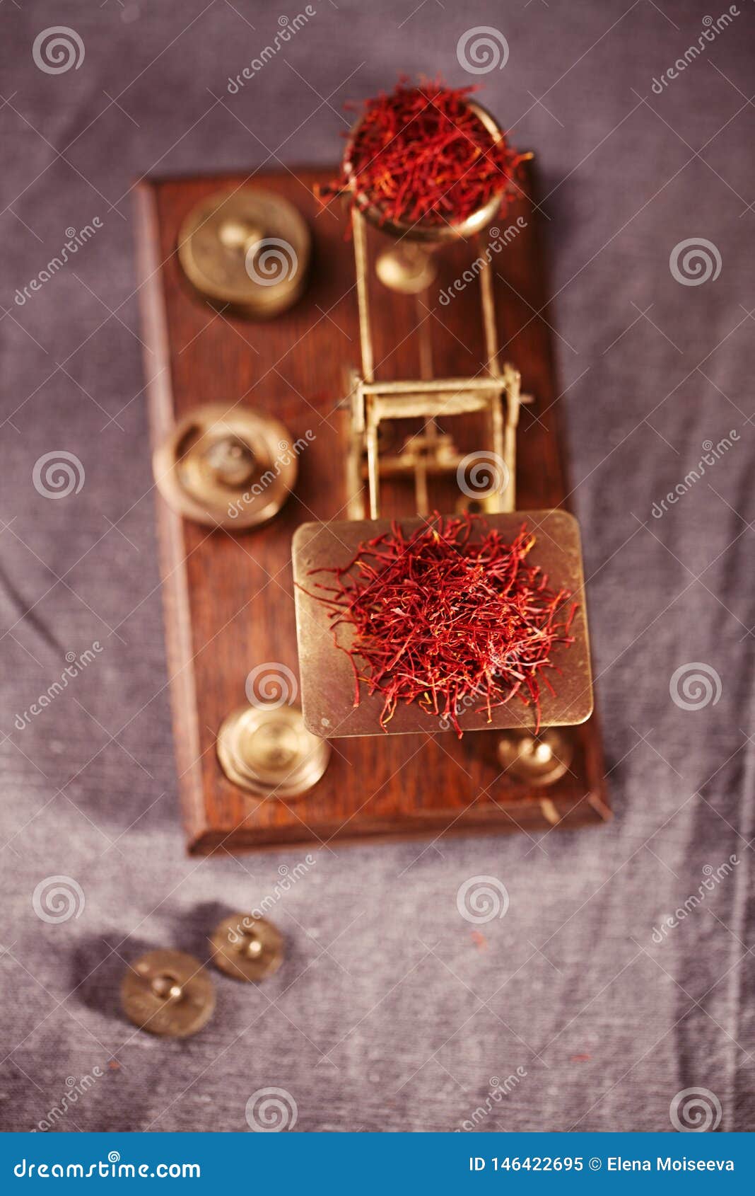 Saffron Treads with Vintage Postal Scale Stock Image Image of nature, macro 146422695