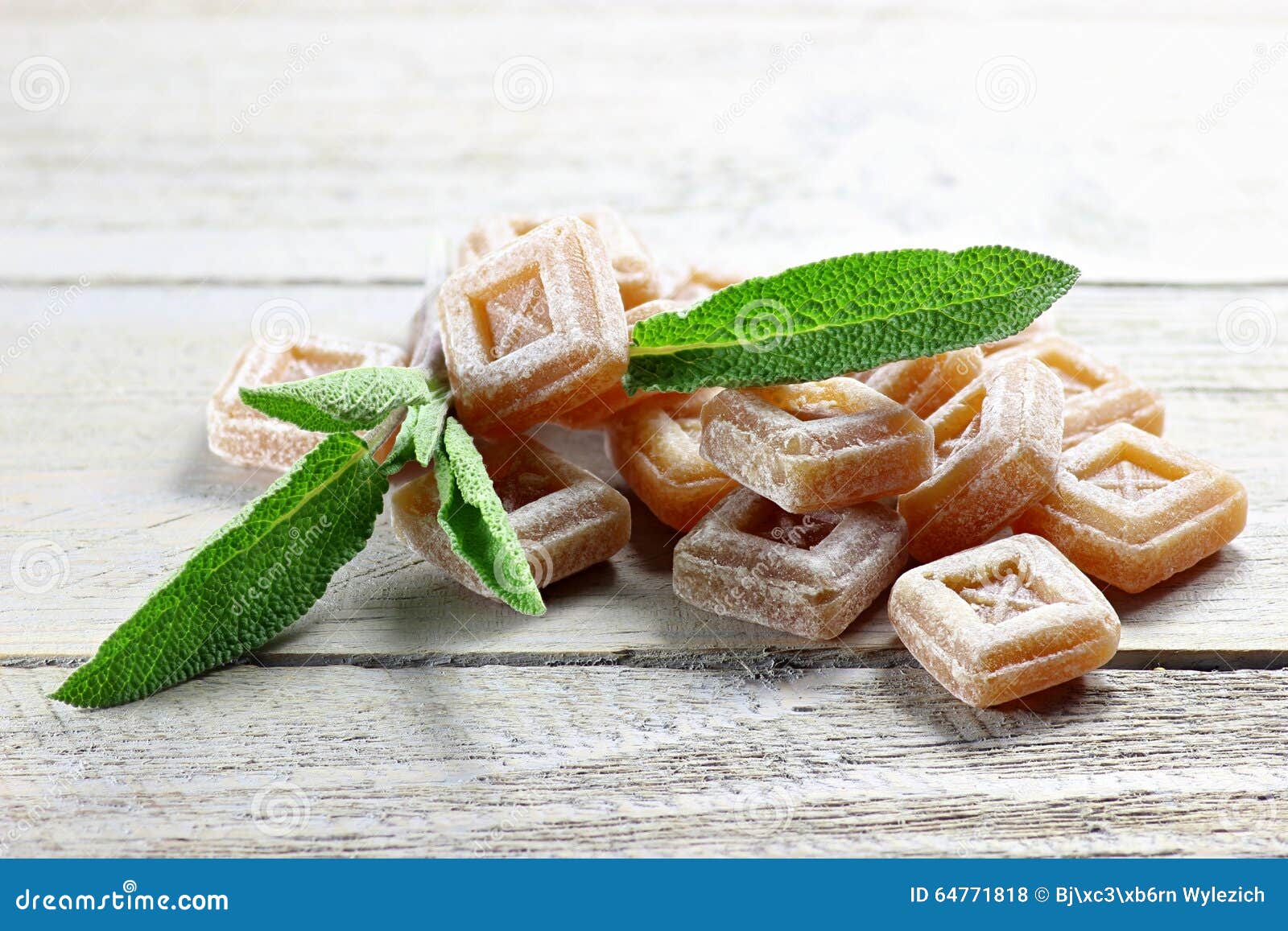Sage candies stock photo. Image of remedies, cough, background 64771818