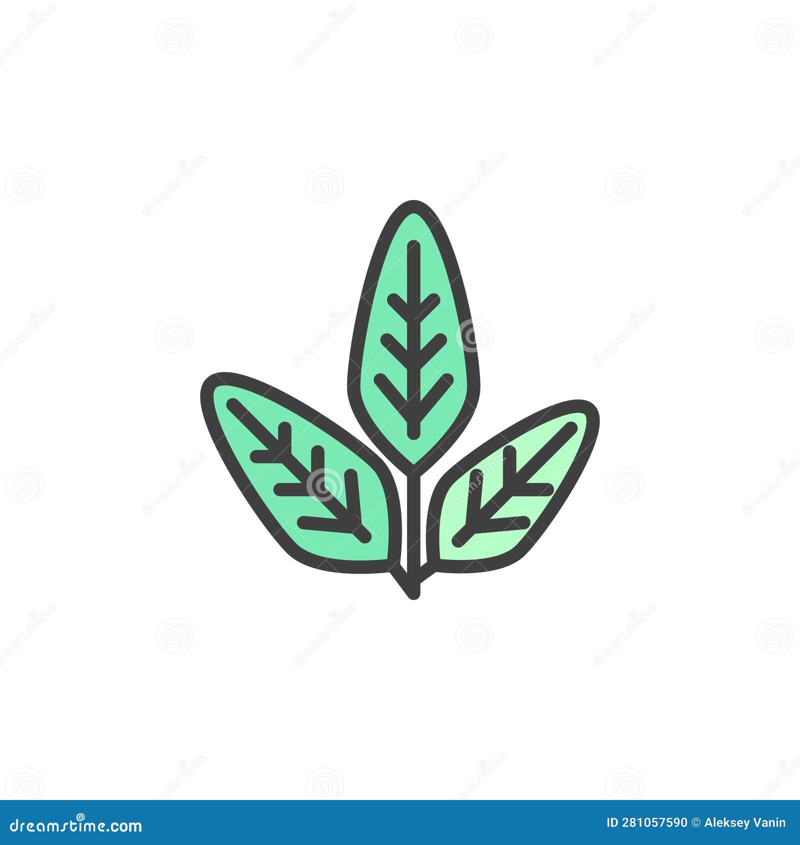 sage herb filled outline icon