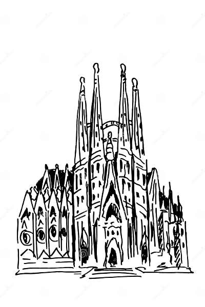 Sagrada Familia Barcelona. Spain. Stock Vector - Illustration of design ...