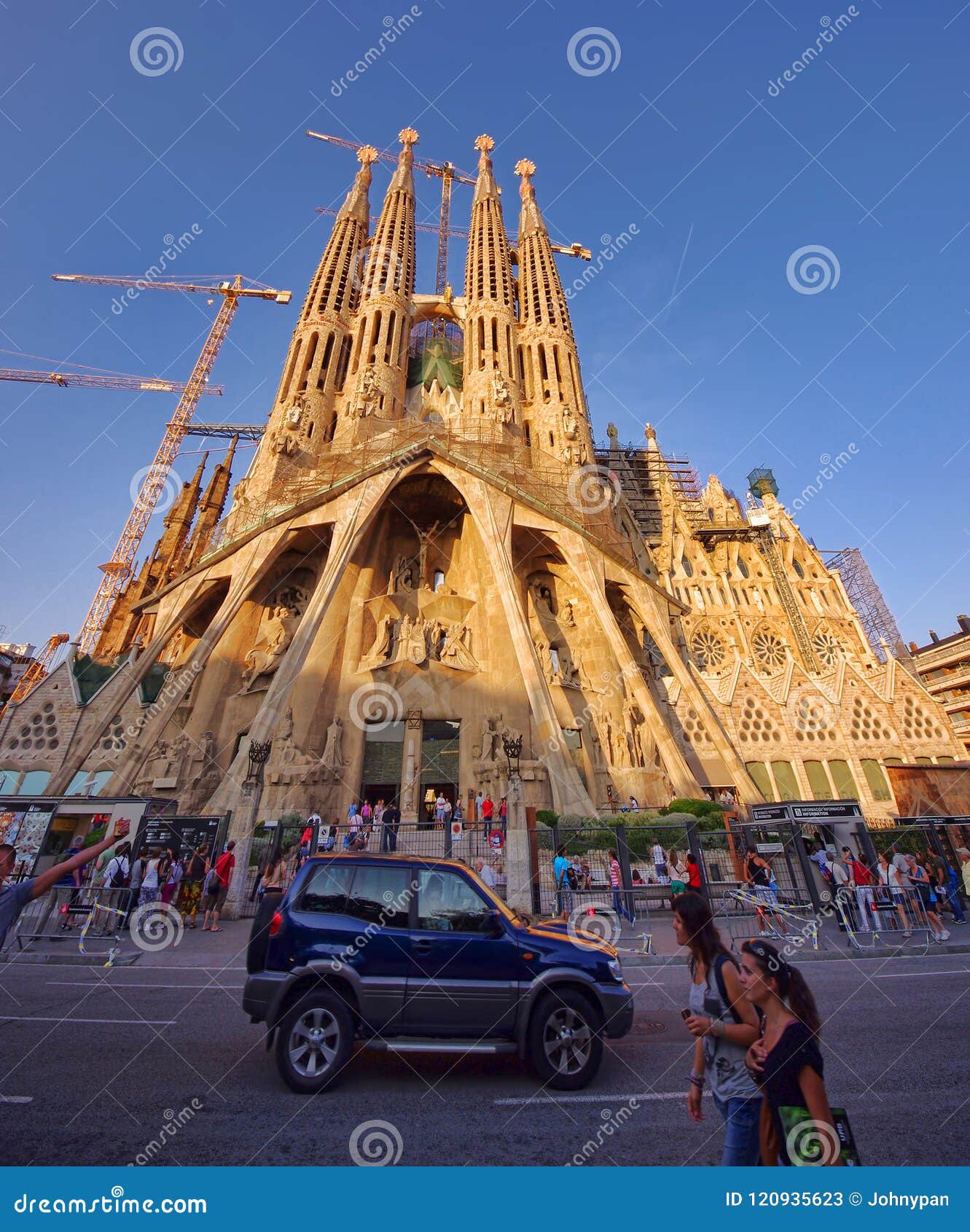 Sagrada Familia Cathedral Under Construction In Barcelona Spain