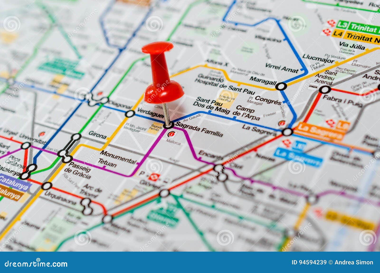 mapa sagrada familia barcelona Sagrada Familia en un mapa imagen de archivo. Imagen de extracto 