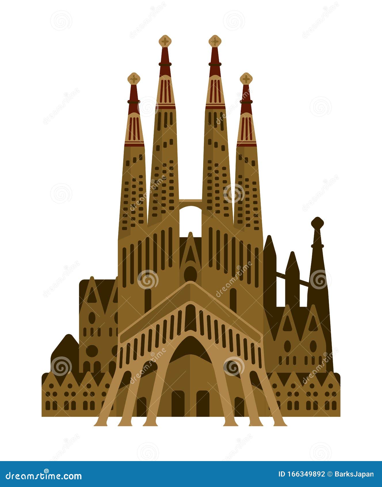 Sagrada Familia - Spanje / Vectorillustratie Van Wereldberoemde ...