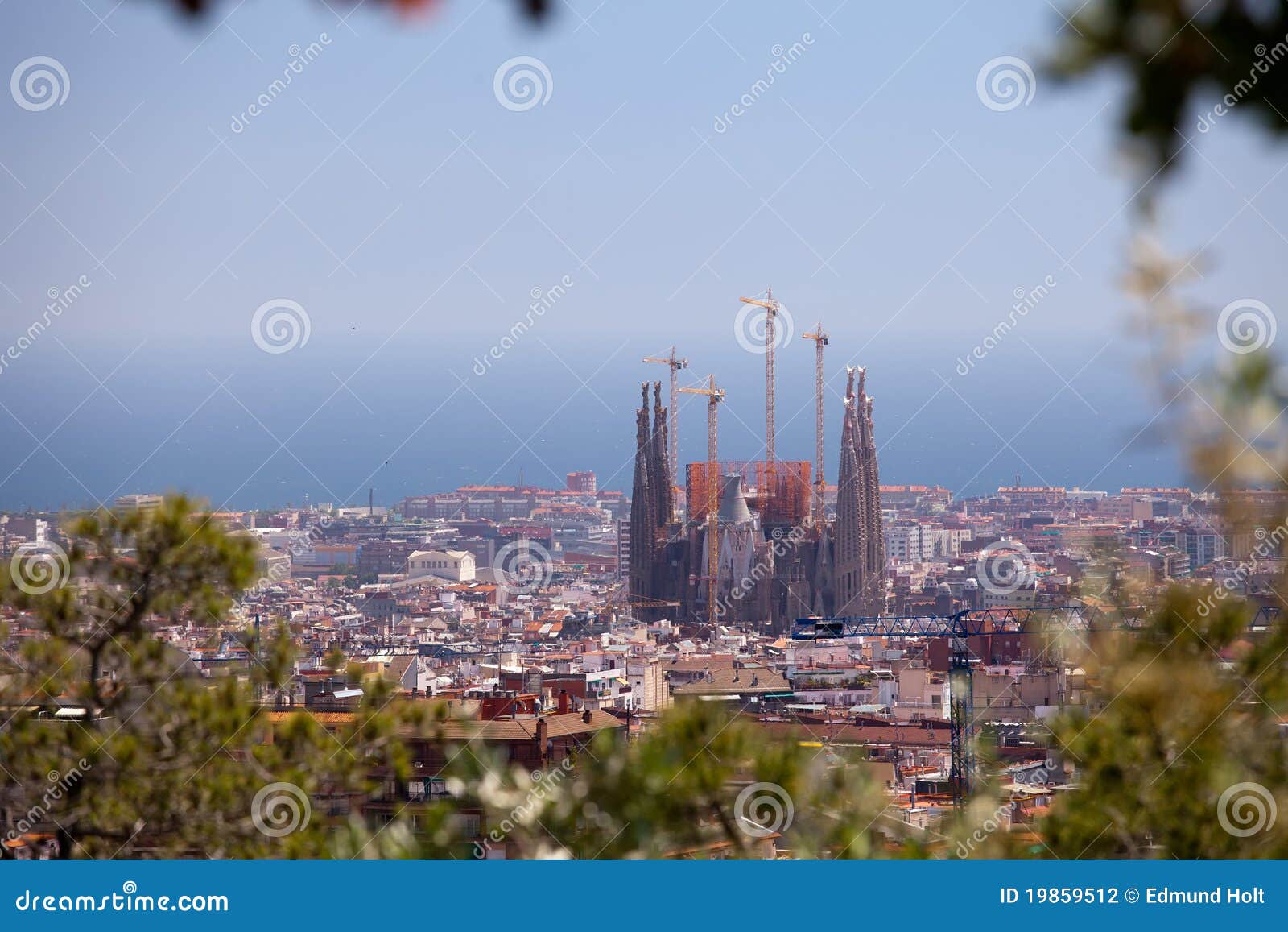 sagrada familia viewed from parc guell